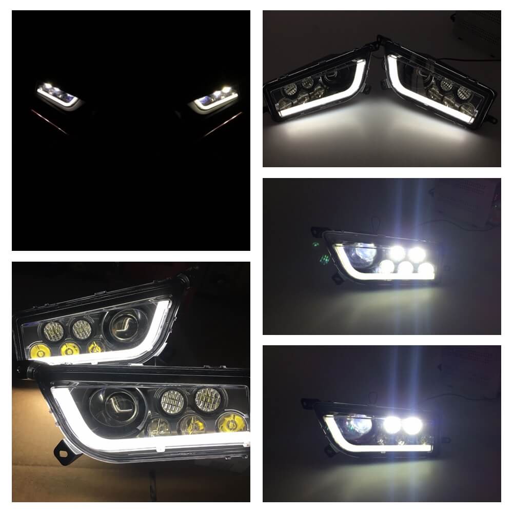 Polaris RZR XP 1000 LED Headlights RZR 900 Fits 2014-2020 UTV Headlamp with White DRL Daytime Running Lamp - pazoma