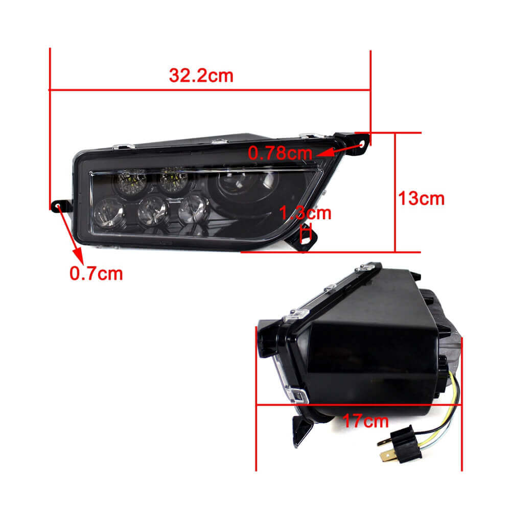 Polaris RZR XP 1000 LED Headlights RZR 900 Fits 2014-2020 UTV Headlamp with White DRL Daytime Running Lamp - pazoma