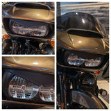 Harley Road Glide ST Special Limited CVO FLTRX FLTRK FLTRXS FLTRXSE FLTRXST FLTRKSE Headlight Mean Mug Bezel Eyebrow Eyelid Cover Trim Sticker 15up - pazoma