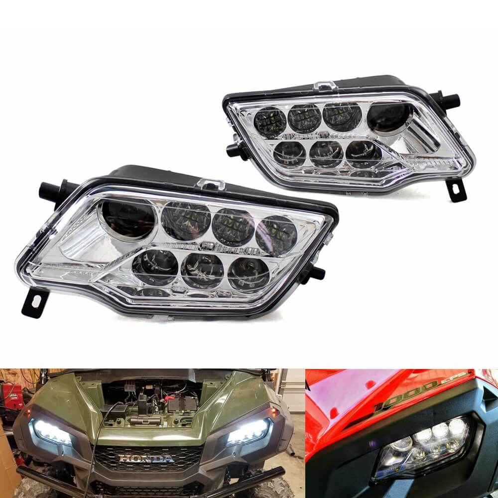 2016-2025 Honda Pioneer 500 / 700 1000 P500 P700 LED Headlights Conversion Kit High Low Beam Replacement Headlamp - pazoma