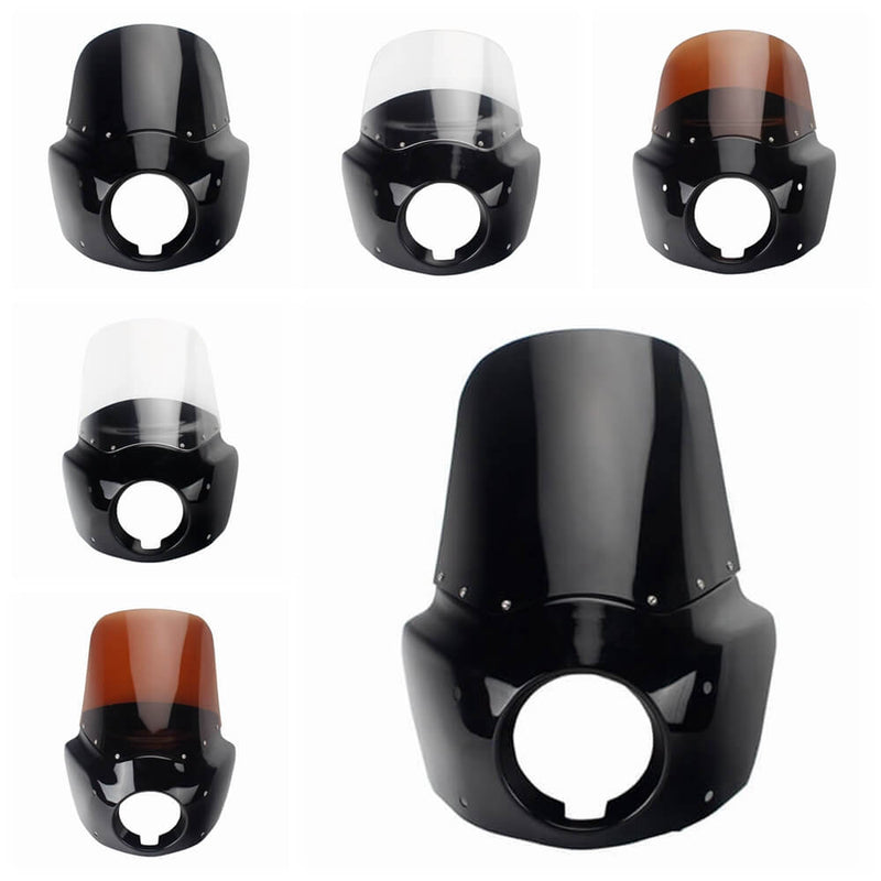 2018-25 Harley Softail Street Bob FXBB Standard FXST Low Rider FXLR M8 Headlight Fairing Windshield w/ Headlight Relocation Block - pazoma