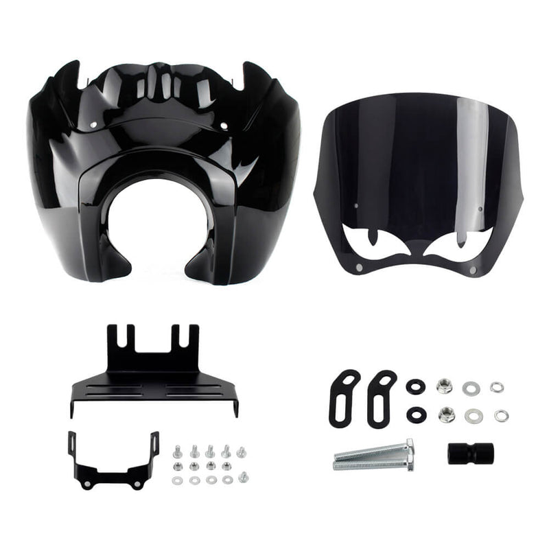 2020-2024 Harley Softail Low Rider S 114 117 FXLRS T-Sport Fairing Outer w/12" Eye Vented Windshield Headlight Relocation Bracket - pazoma