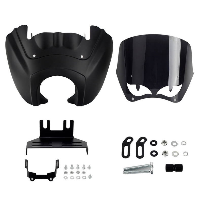 2020-2024 Harley Softail Low Rider S 114 117 FXLRS T-Sport Fairing Outer w/12" Eye Vented Windshield Headlight Relocation Bracket - pazoma