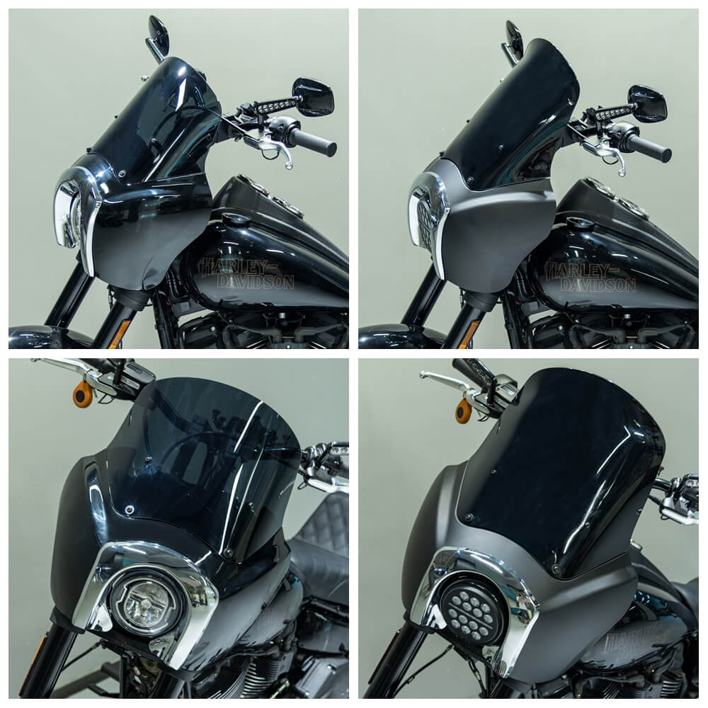 T-Sport Fairing w/ 5.75'' LED Headlight Bracket Chrome Bezels Trim Cover Kit For Harley Softail Low Rider S 114 117 FXLRS 2020-2024 - pazoma