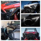 2020-2021 Polaris RZR PRO XP 4 LED Headlights w/Turn Signal Light & Daytime Running Light (DRL) Front Headlamp - pazoma