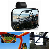 Polaris Ranger RZR Can Am Commander Maverick Yamaha Viking Rhino Honda Gato UTV Rear View Mirror 1.5"-2" Roll Cage with Shatter-Proof Tempered Glass - pazoma