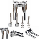 6-13" Pullback Style Modular Handlebar Risers Kit for 1" 1-1/8" 1-1/4" 1-1/2" Bar Harley Dyna Street Bob Softail Sportster - pazoma