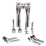 6-13" Pullback Style Modular Handlebar Risers Kit for 1" 1-1/8" 1-1/4" 1-1/2" Bar Harley Dyna Street Bob Softail Sportster - pazoma