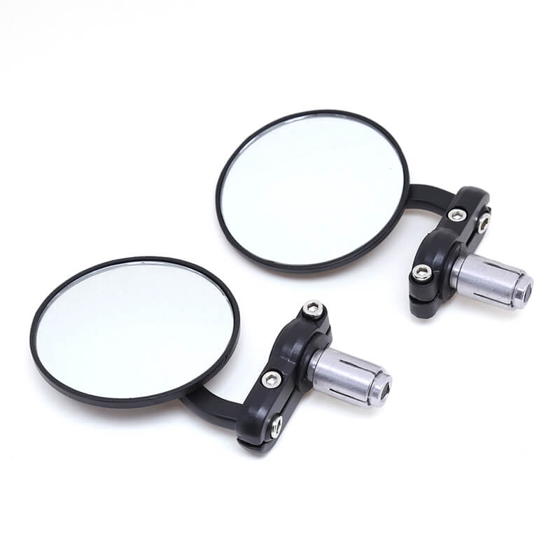 Motorcycle 2Pcs 3" Round 7/8" Handle Bar End Rearview Mirrors side mirror For Honda Suzuki Yamaha Cafe Racer Bobber Universal motorbike - pazoma