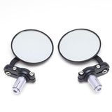 Motorcycle 2Pcs 3" Round 7/8" Handle Bar End Rearview Mirrors side mirror For Honda Suzuki Yamaha Cafe Racer Bobber Universal motorbike - pazoma