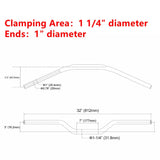 1-1/4" to 1" Tapered Moto Fat Bars TBW Variable Section Aluminum Conical Handlebar For Harley Club Style Dyna MX FLY Softail - pazoma