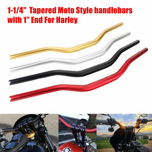 1-1/4" to 1" Tapered Moto Fat Bars TBW Variable Section Aluminum Conical Handlebar For Harley Club Style Dyna MX FLY Softail - pazoma
