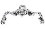 Small Chrome Headlight Visor Ornament Skull Skeleton Decorative Figure for 4" 4-1/2" 5-3/4" headlamp passing light Harley Suzuki Honda Yamaha - pazoma