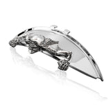 Small Chrome Headlight Visor Ornament Skull Skeleton Decorative Figure for 4" 4-1/2" 5-3/4" headlamp passing light Harley Suzuki Honda Yamaha - pazoma