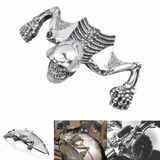 Chrome Skull Skeleton Ornament Decorative Figure Statue Harley Softail Dyna Chopper Bobber Ratrod Fender Headlight Visor headlamp Spotlamp