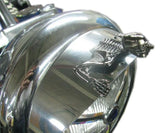 Small Chrome Headlight Visor Ornament Skull Skeleton Decorative Figure for 4" 4-1/2" 5-3/4" headlamp passing light Harley Suzuki Honda Yamaha - pazoma