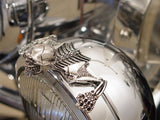 Small Chrome Headlight Visor Ornament Skull Skeleton Decorative Figure for 4" 4-1/2" 5-3/4" headlamp passing light Harley Suzuki Honda Yamaha - pazoma