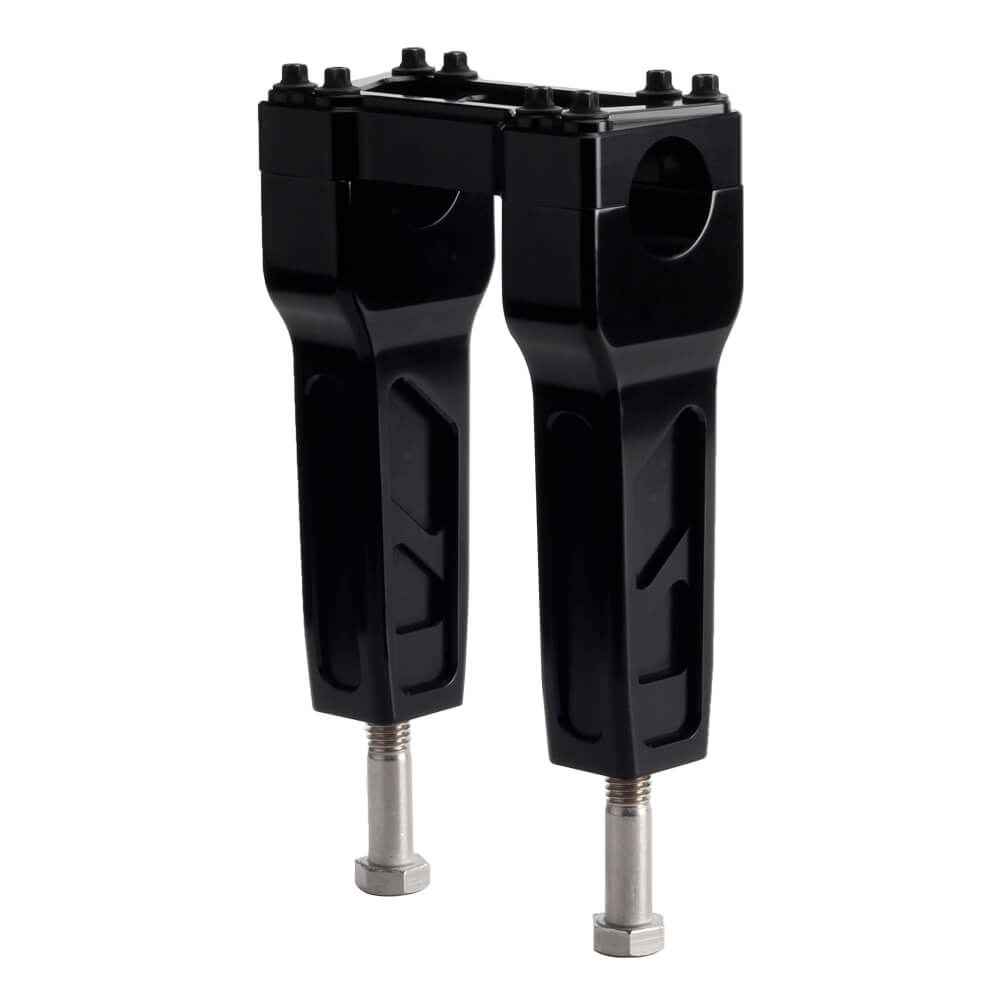 Mid USA Chrome 1 1/4 Inch Low Rise Handlebar Risers For Harley Softail Dyna Touring FXR FXST