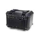 42L Motorcycle Quick Release Tail Rear Top Luggage Box Helmet Case Storage Trunk Aluminum Toolbox Universal Waterproof - pazoma
