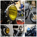 Motorcycle 4.5" H4 Chopper Headlight Bates Style Vintage Headlamp Harley Old School Bobber Cafe Racer XS650 Triumph Custom - pazoma