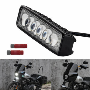 New 4D Optic Lens 6″ LED Light Bar 18W Work Light DRL Driving Fog Spot Lamp Single Row For Harley Dyna Softail 00-17 M8 FXBB Club Style - pazoma