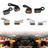 Motorcycle 12V Brake Hydraulic Clutch Turn Signal Indicators LED Mini Front Blinker Light E Mark For Softail Dyna Touring