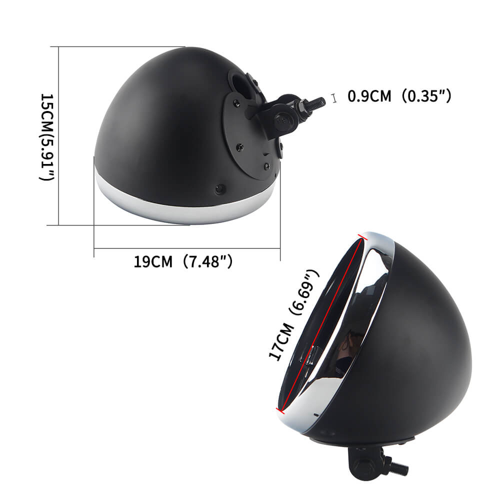 7 inch Motorcycle Headlight Chrome Black Housing Headlamp Light Bulb Bucket For 1986-2011 Harley Heritage Fat Boy Softail - pazoma