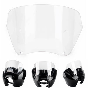 Clear 9'' T-Sport Headlight fairings Windshield Windscreen for Harley Dyna Super Glide FXDXT FXDB Street Bob FXR FXBB - pazoma