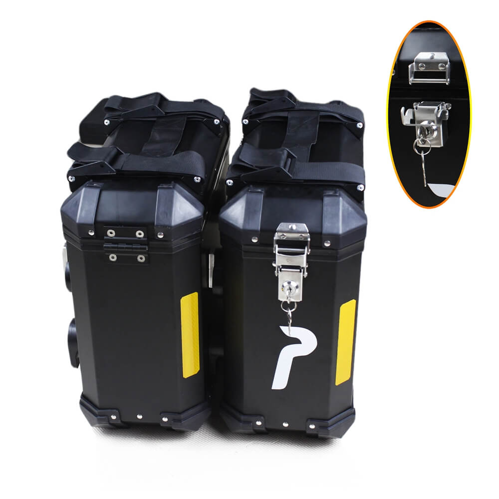 36L Motorcycle Aluminum Side Cases Kit Luggage Pannier Cargo Bags Sadd ...