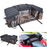 ATV Rear Seat Bag Padded Bottom Support Storage Bag Rack Back Saddlebag Utility Cargo Luggage With Soft Backrest - pazoma