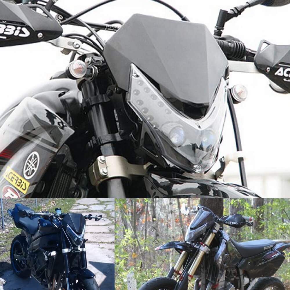 RAMJET4X4 LED Motorcycle Headlight Dirt Bike DRL Headlamp with Bezel  Compatible With Motocross Pit Bike Enduro ATV Supermoto 150 250 350 450 500  SX