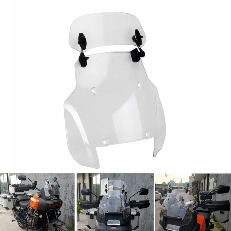 Harley Pan America CVO 1250 Special RA1250S RA1250 SE Adventure 11" Windshield Windscreen W/ Adjustable Extension Spoiler Wind Deflector - pazoma