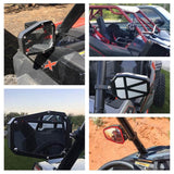 UTV Side Mirror Aluminium Alloy Offroad Rear View Mirrors w/ 1.75" Bar for Polaris RZR 1000 XP Arctic Cat Kawasaki Yamaha Rhino Honda Pioneer - pazoma