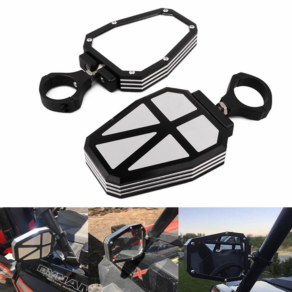 Aluminum Alloy 1.75 inch UTV Offroad Side View Mirror RZR Mirror Break Away with Ball Universal Joint for Polaris RZR 1000 XP - pazoma
