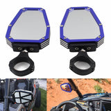 CNC Aluminium UTV Side Mirrors 1.75" Polaris Ranger RZR 800 900 1000 XP Can-Am Kawasaki Yamaha Rhino Honda Pioneer Side by Side - pazoma