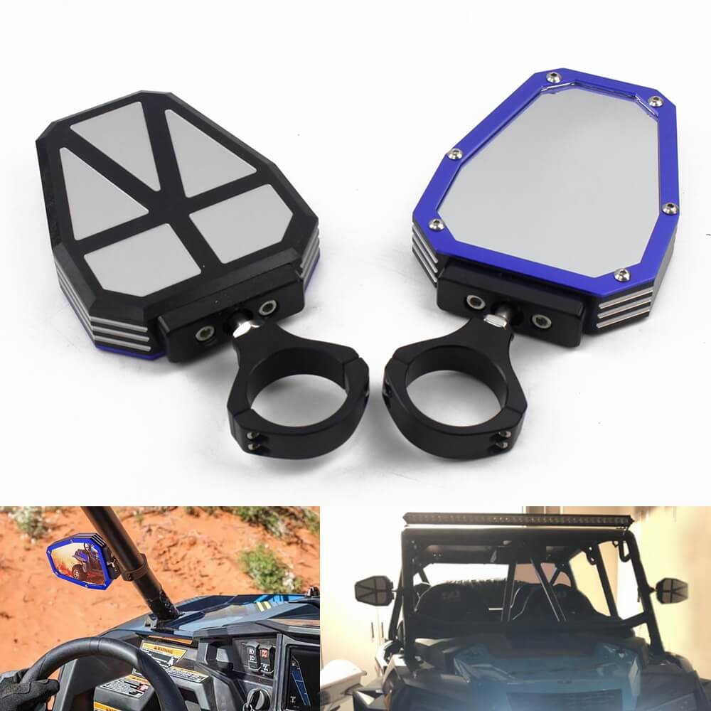 Aluminum Alloy 1.75 inch UTV Offroad Side View Mirror RZR Mirror Break Away with Ball Universal Joint for Polaris RZR 1000 XP - pazoma
