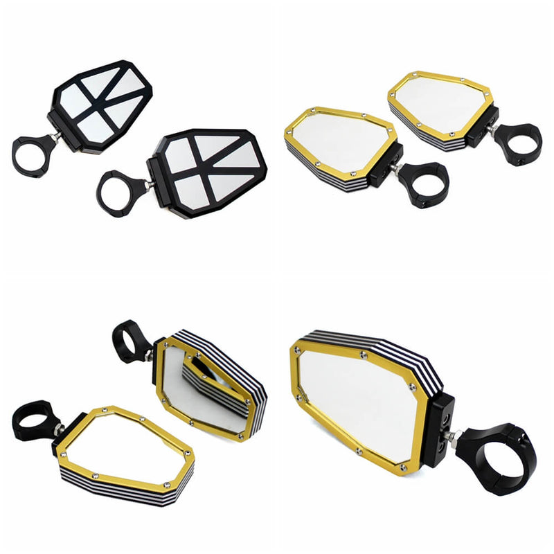 CNC Aluminium UTV Side Mirrors 1.75" Polaris Ranger RZR 800 900 1000 XP Can-Am Kawasaki Yamaha Rhino Honda Pioneer Side by Side - pazoma