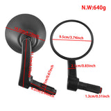 Motorcycle Universal Aluminum Round Rear View Handle Bar End Mirrors for Kawasaki Yamaha Honda Suzuki Chopper Cafe Racer Bobber - pazoma