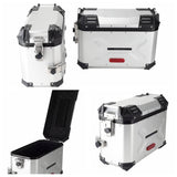 Pan America Style's Aluminum Side Top Cases Rear Luggage Tail Box W/Mount Bracket To Harley Street Bob FXBB Standard FXST 18-24 - pazoma