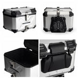 Aluminum Side Top Cases Rear Luggage Tail Box W/Mount Plate System Bracket for Harley Street Bob FXBB FXBBS Standard FXST 18- - pazoma