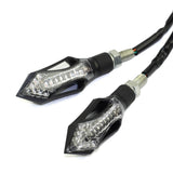 2pcs 14 LED Mini Stalk Arrow Motorcycle Turn Signals Indicators Blinkers Lights Lamp Fits Metric Cruisers Street Sport Bikes Dirt Bike Scooter - pazoma