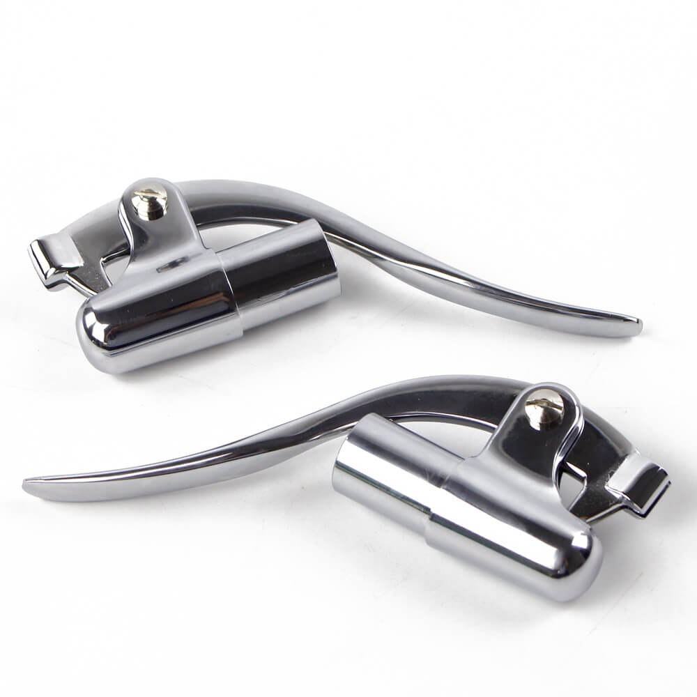 Custom Chopper Bobber Cafe Racer Old School Bar End Control Lever Inverted Brake Clutch Levers for 1" handlebars Chrome Made Out of Forged Brass - pazoma