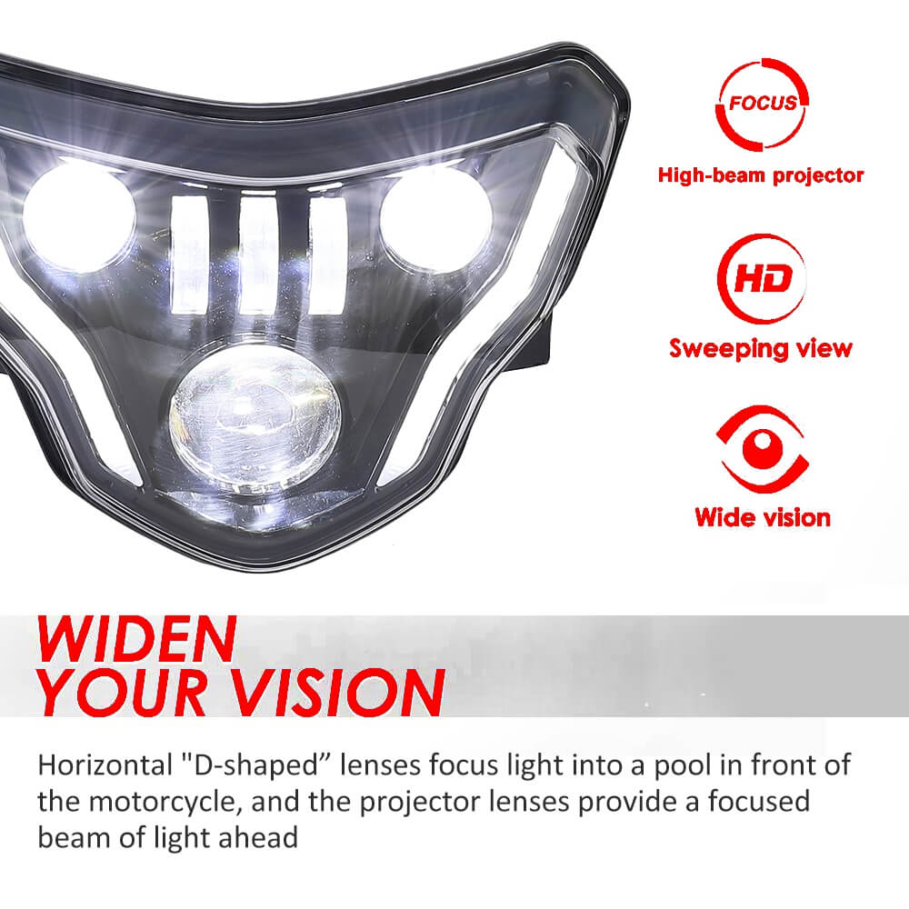 LED Headlight High/Low Beam with Angel Eyes DRL Assembly Kit and