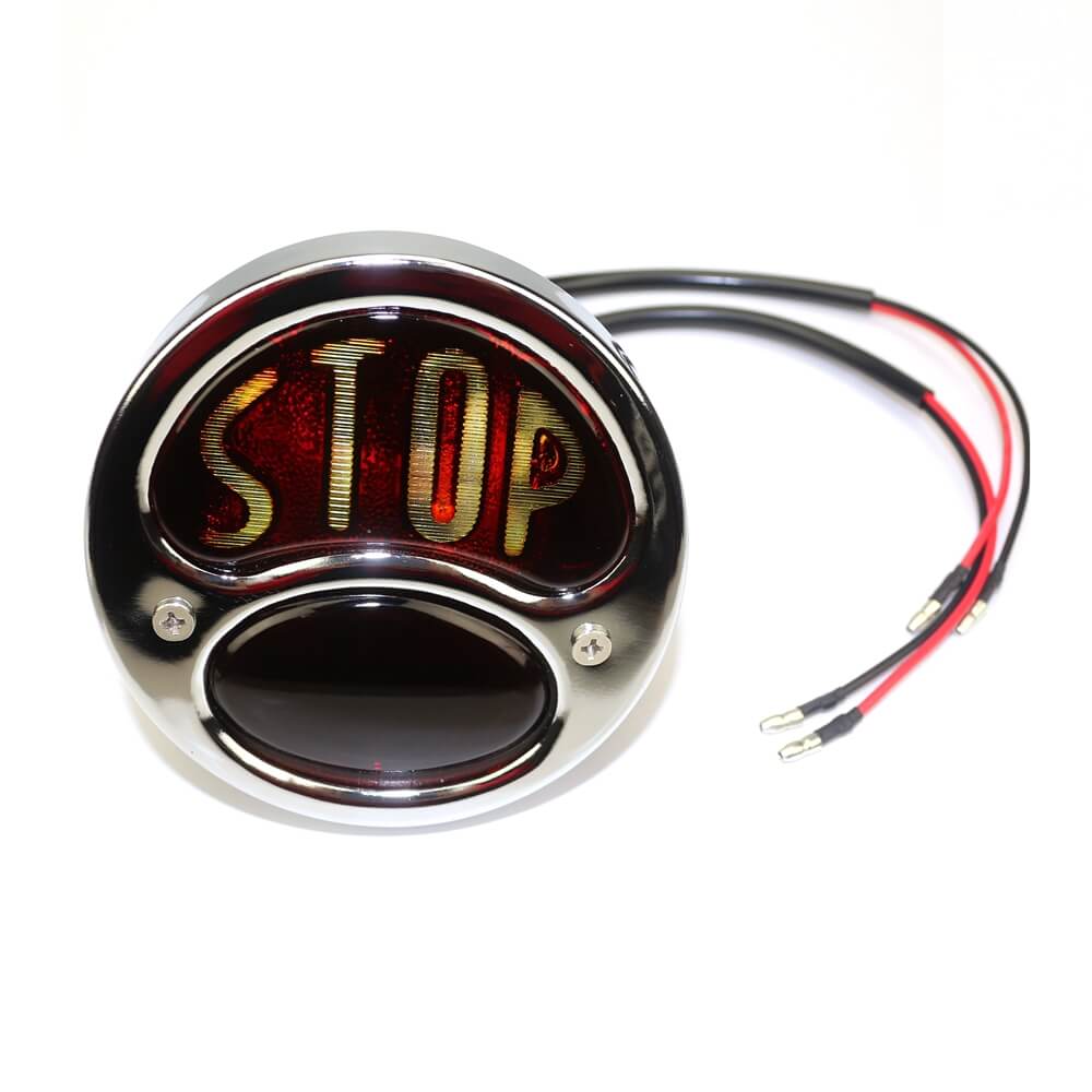 "STOP" Script Brake Taillight 1928-1932 Ford Model A Duolamp Tail Light For Harley Bobber Chopper Cafe Racer Old School - pazoma