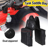 Universal Motorcycle ATV Tank Top Storage Saddle Bag 600D Waterproof Oxford Cloth Luggage Saddlebag Mobile Cup Holder Tool Bags Black - pazoma