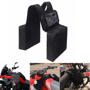 ATV Motorcycle Snowmobiles Padded Cargo Storage Tank Saddle Bag Equine Back Pack Panniers Bag For Polaris Dirt Bike Ski-doo Black - pazoma