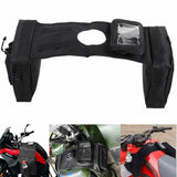 Universal Motorcycle ATV Tank Top Storage Saddle Bag 600D Waterproof Oxford Cloth Luggage Saddlebag Mobile Cup Holder Tool Bags Black