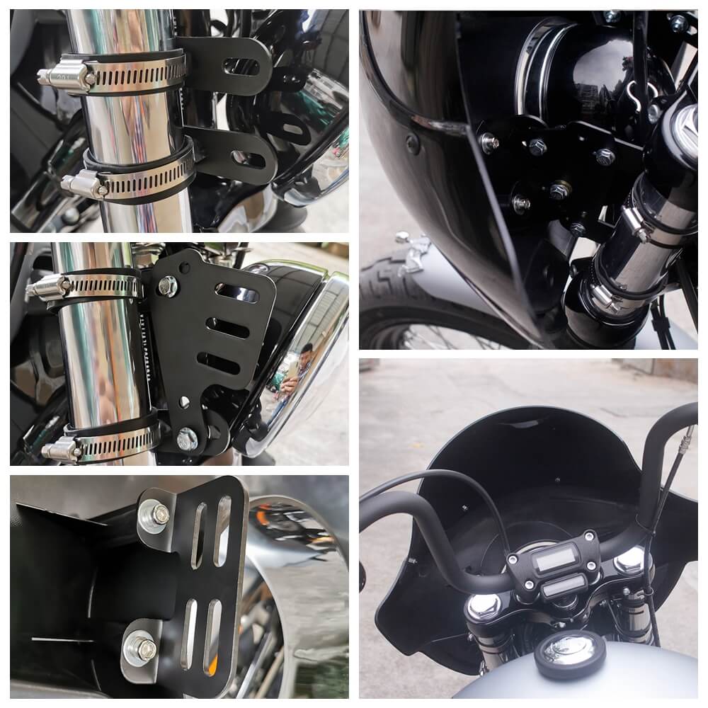 Black Standard Short Touring Sport Fairing Windshield For