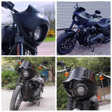 Standard Short Touring Sport Headlight Fairing Windshield For Harley Davidson XL FXD FXR FXBB Adjustable clamp 35mm-49mm forks - pazoma