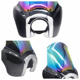 Quarter Black Fairing Kit For Harley Dyna Super Glide T-Sport FXDXT FXR Iridium Windshield w/Chrome Trim Bezel Headlight Relocation Block - pazoma